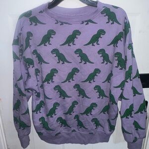 Purple Dinosaur Print Men's Sweater